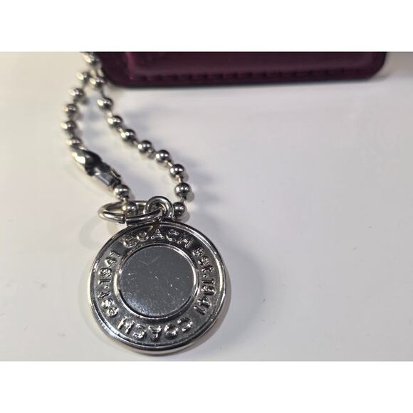 Coach Magenta/Purple Patent Leather Hang Tag 2.5"L x 1.5"H + Medalion Hang Tag - Picture 6 of 8